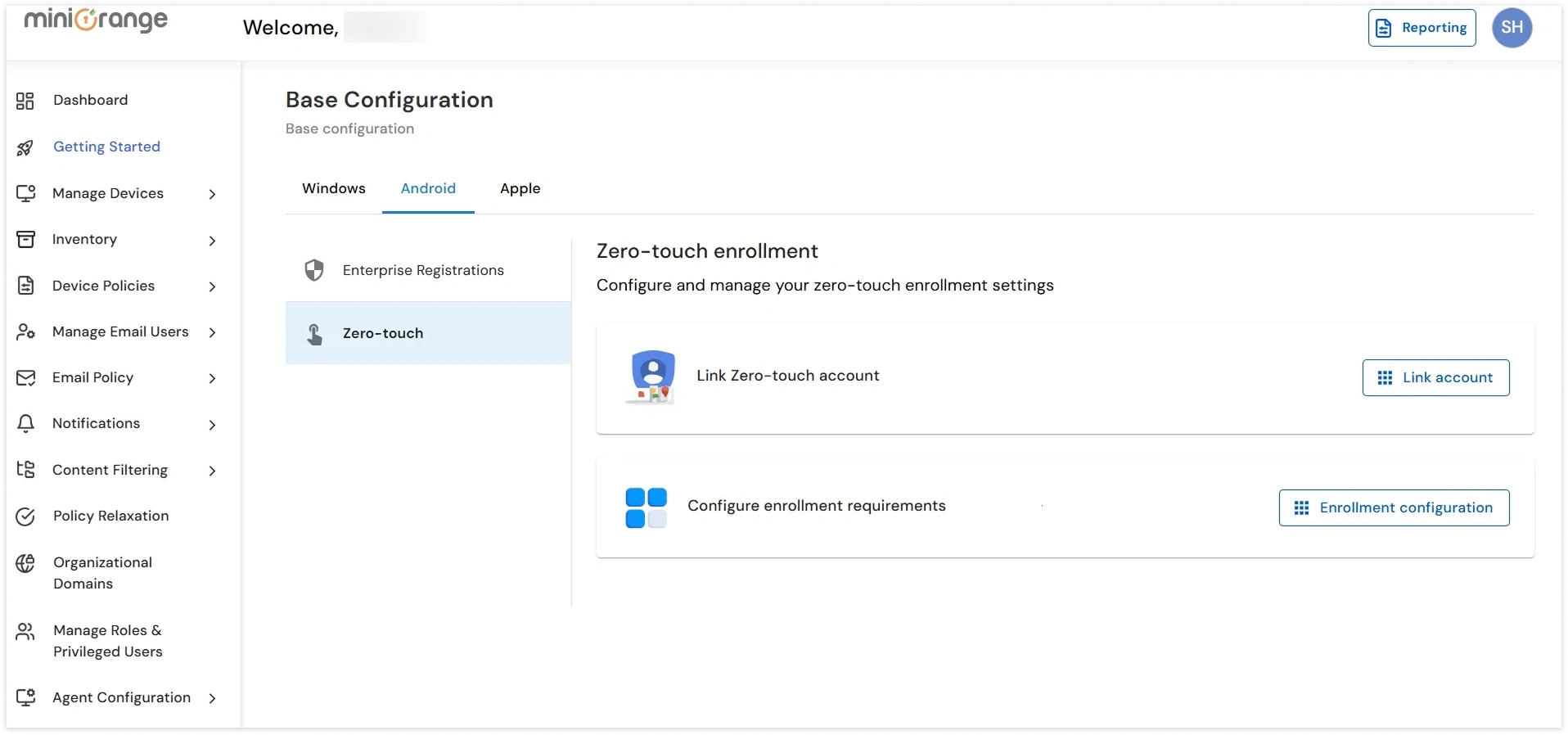 Android enterprise zero touch