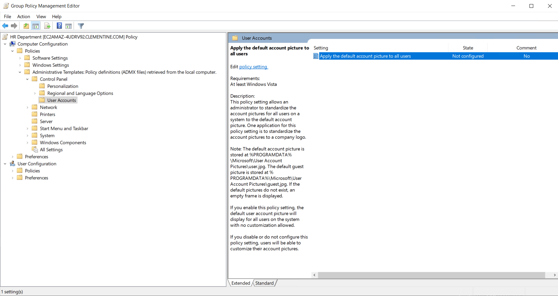 Configure user or computer settings