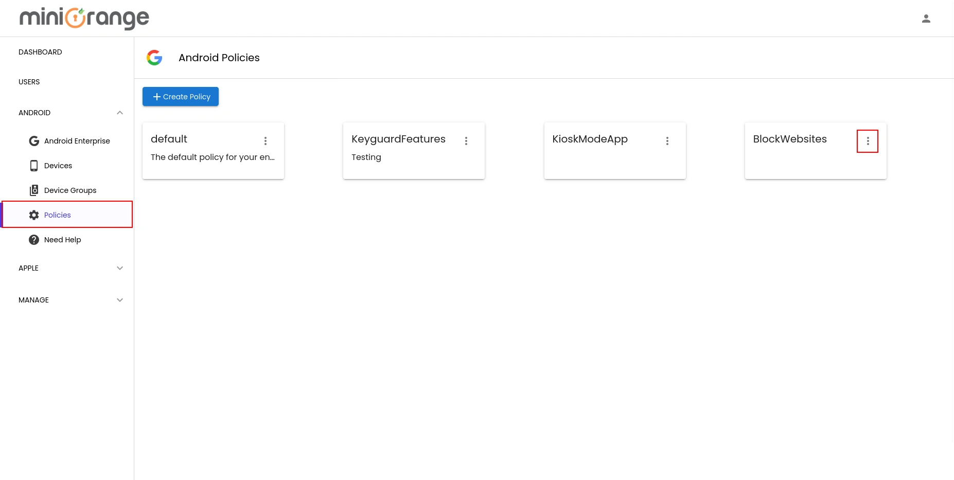 block websites on android
