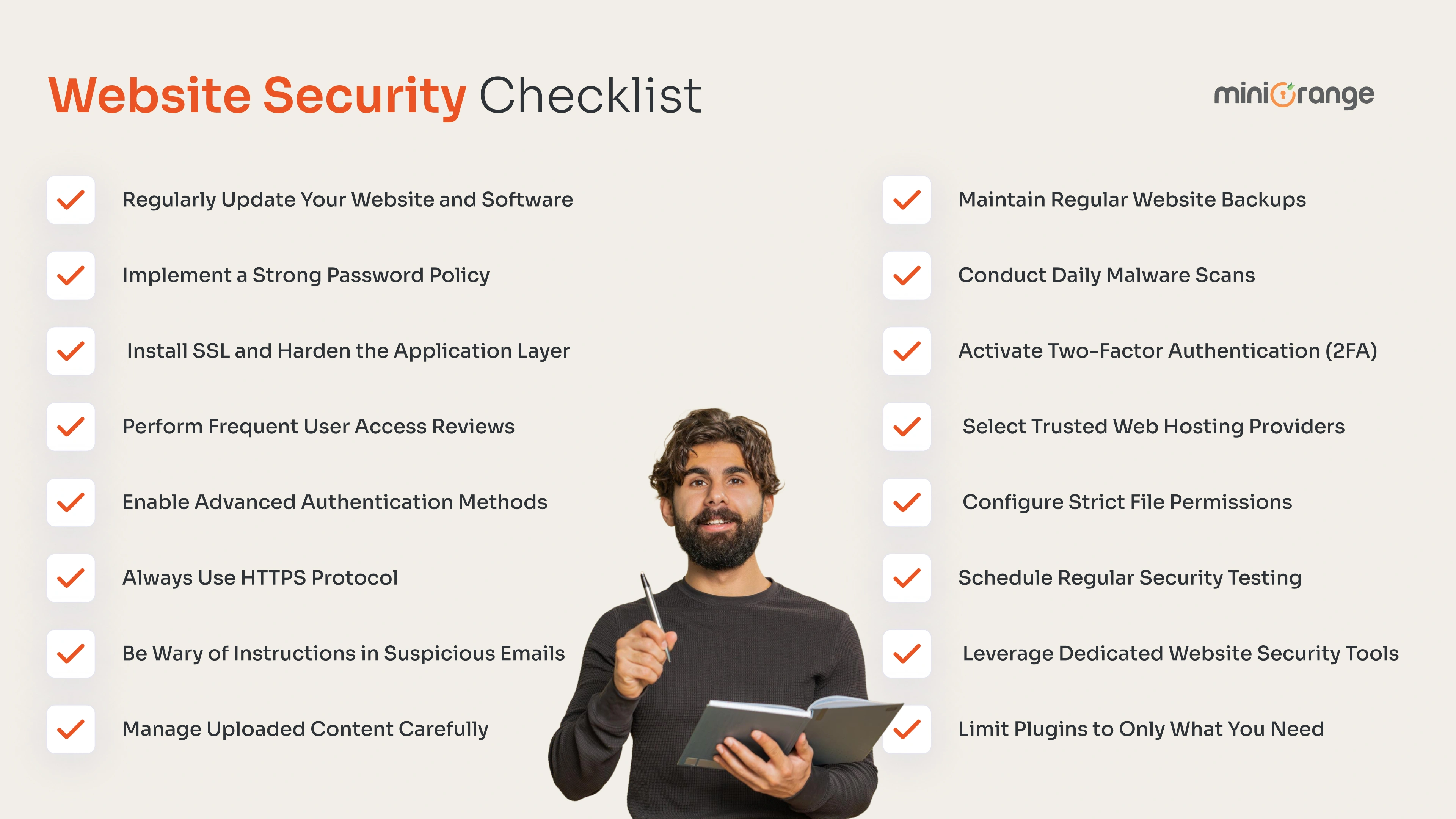 Top 16 website security tips by miniOrange 