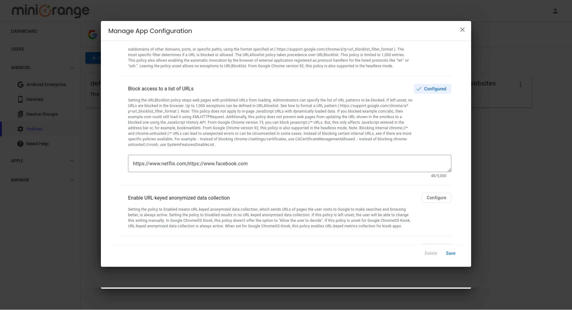 how to block inappropriate sites on android
