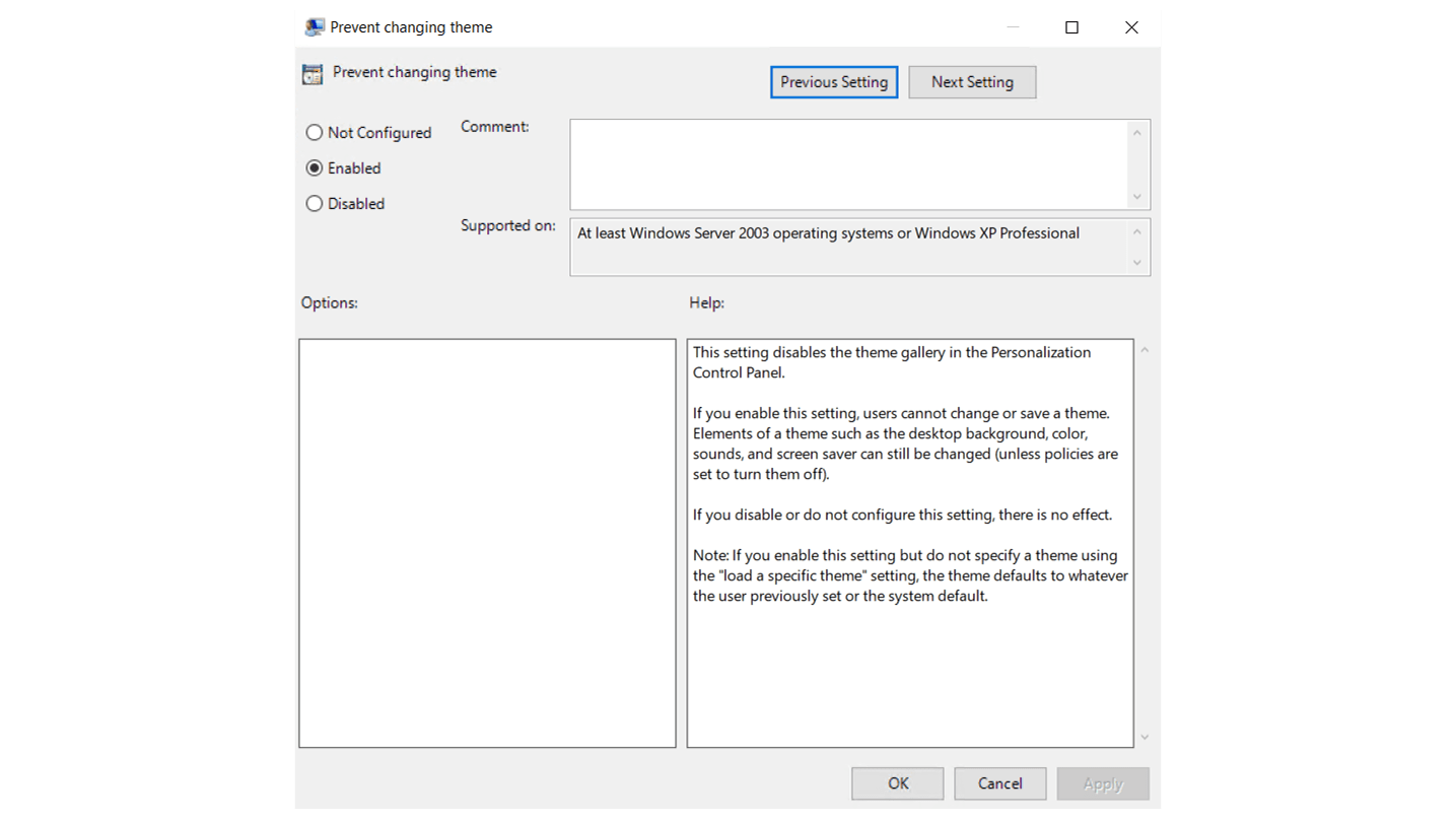 User Configuration Policies