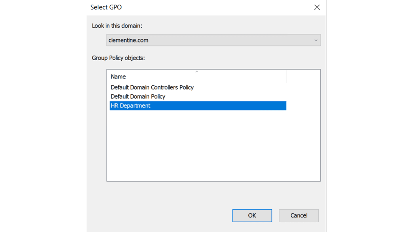 Choose Link an Existing GPO