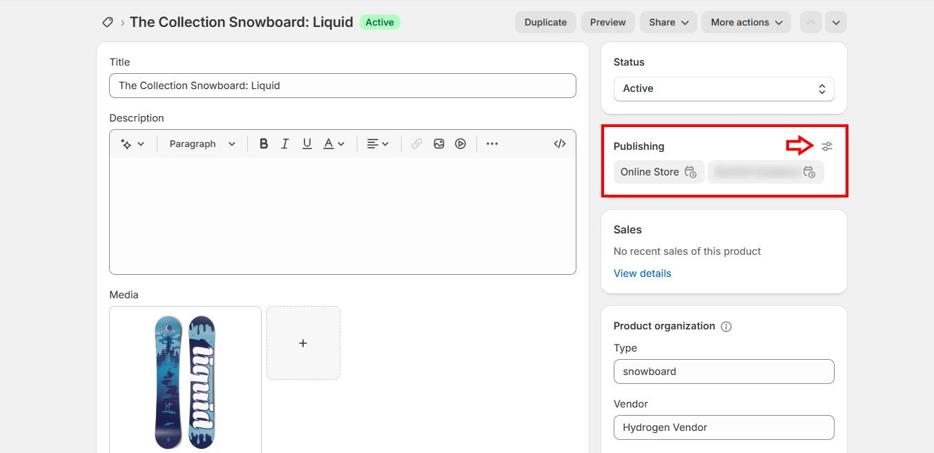 Click Manage In Publishing Section