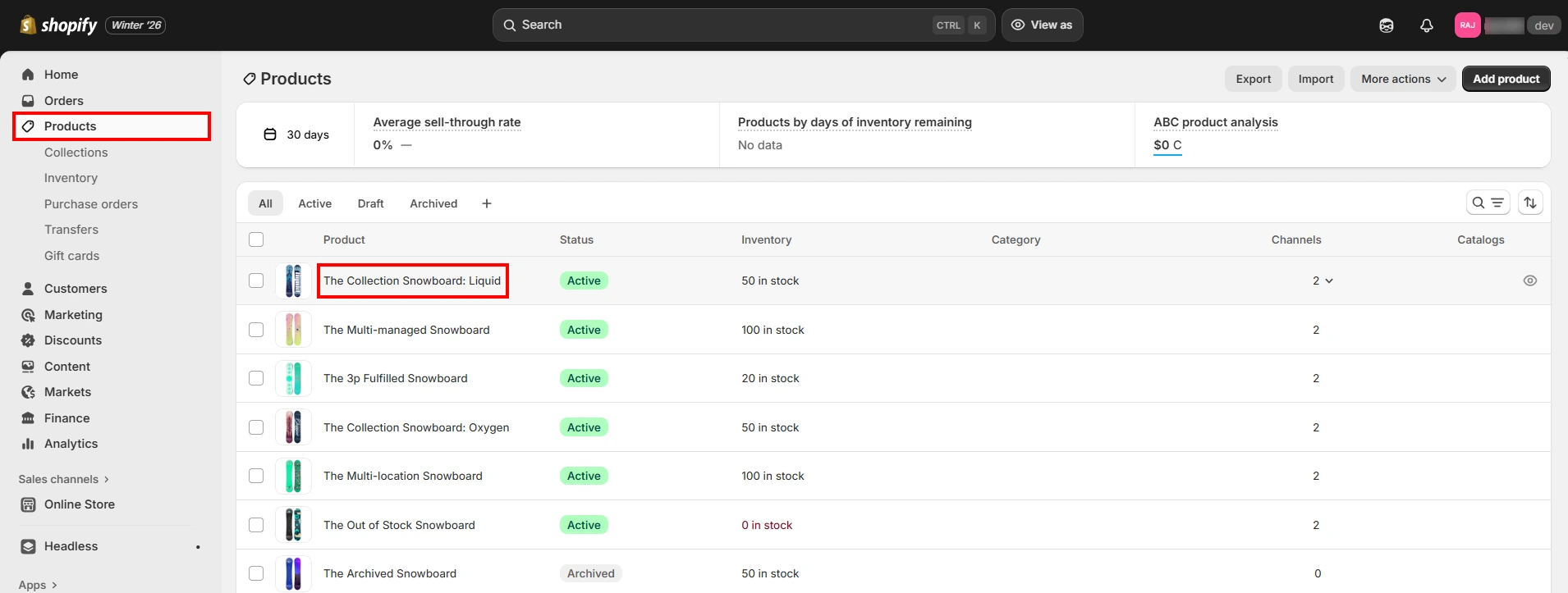 Select Shopify Product To Hide