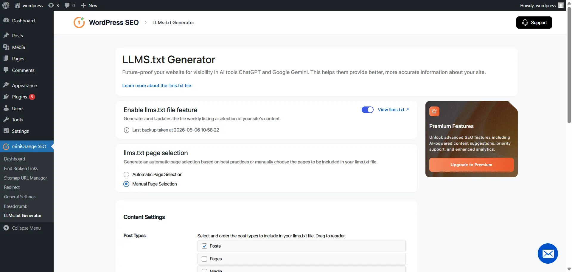 WordPress SEO | LLMs.txt Generator
