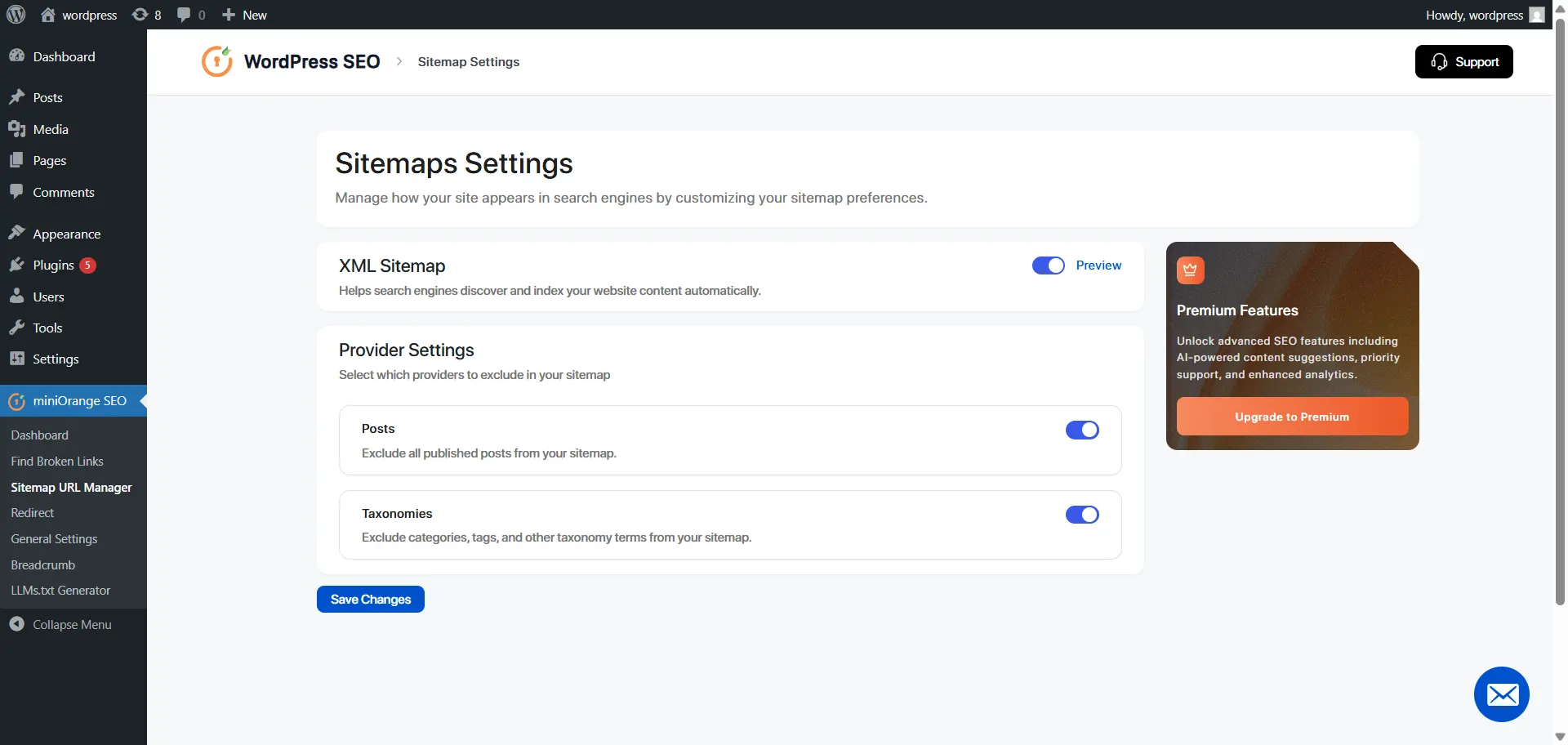 WordPress SEO | Sitemap url Manager