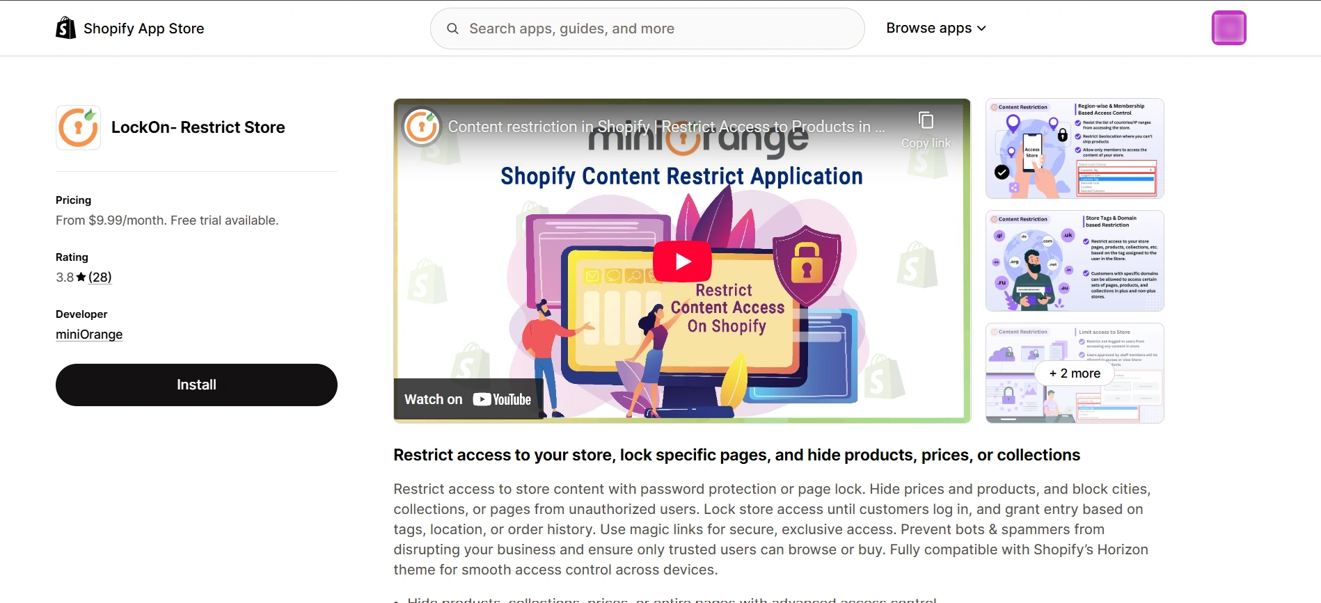 Shopify LockOn Application