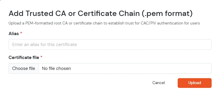 Upload CA Chain