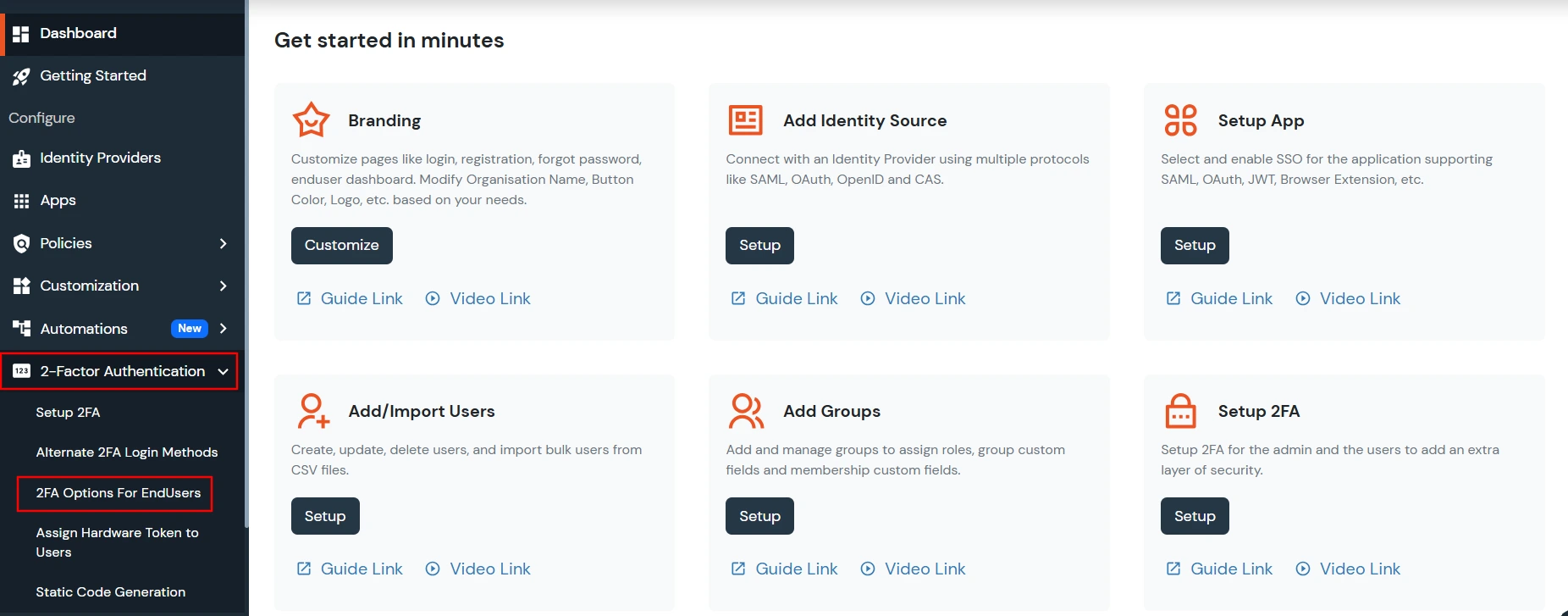 Click on 2- Factor Authentication