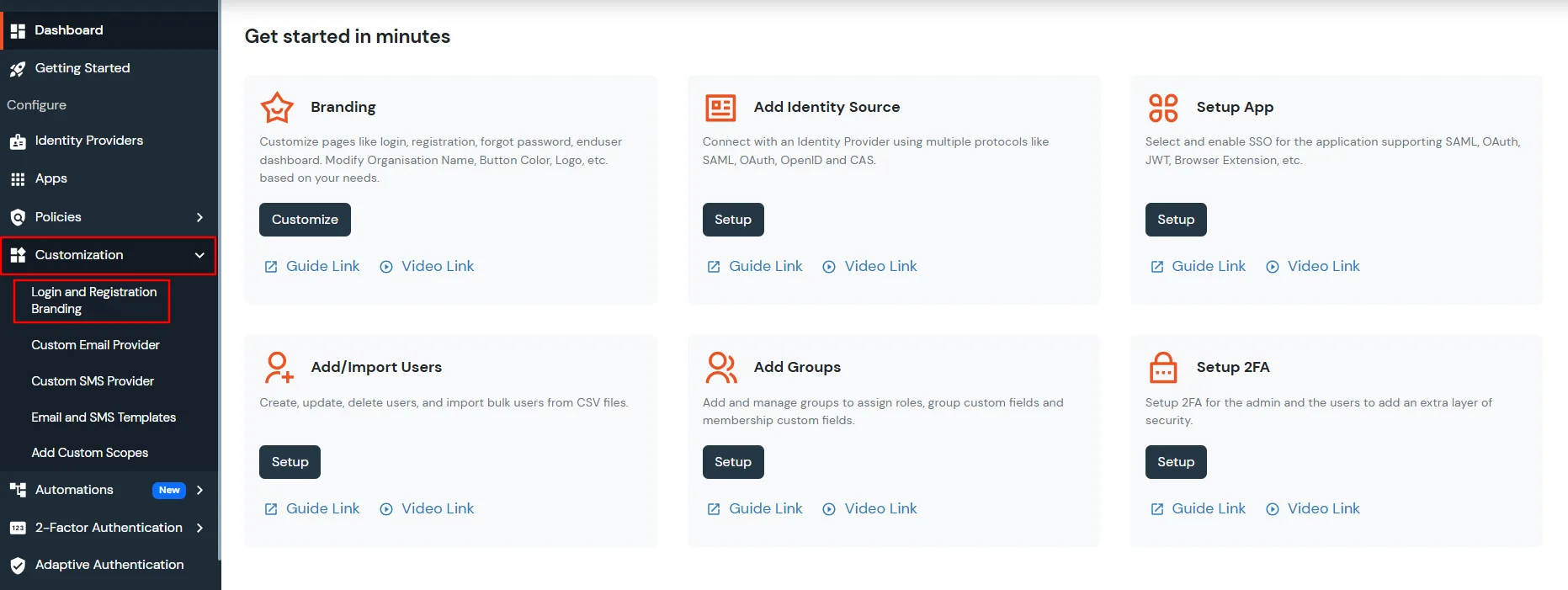 select branding customizations