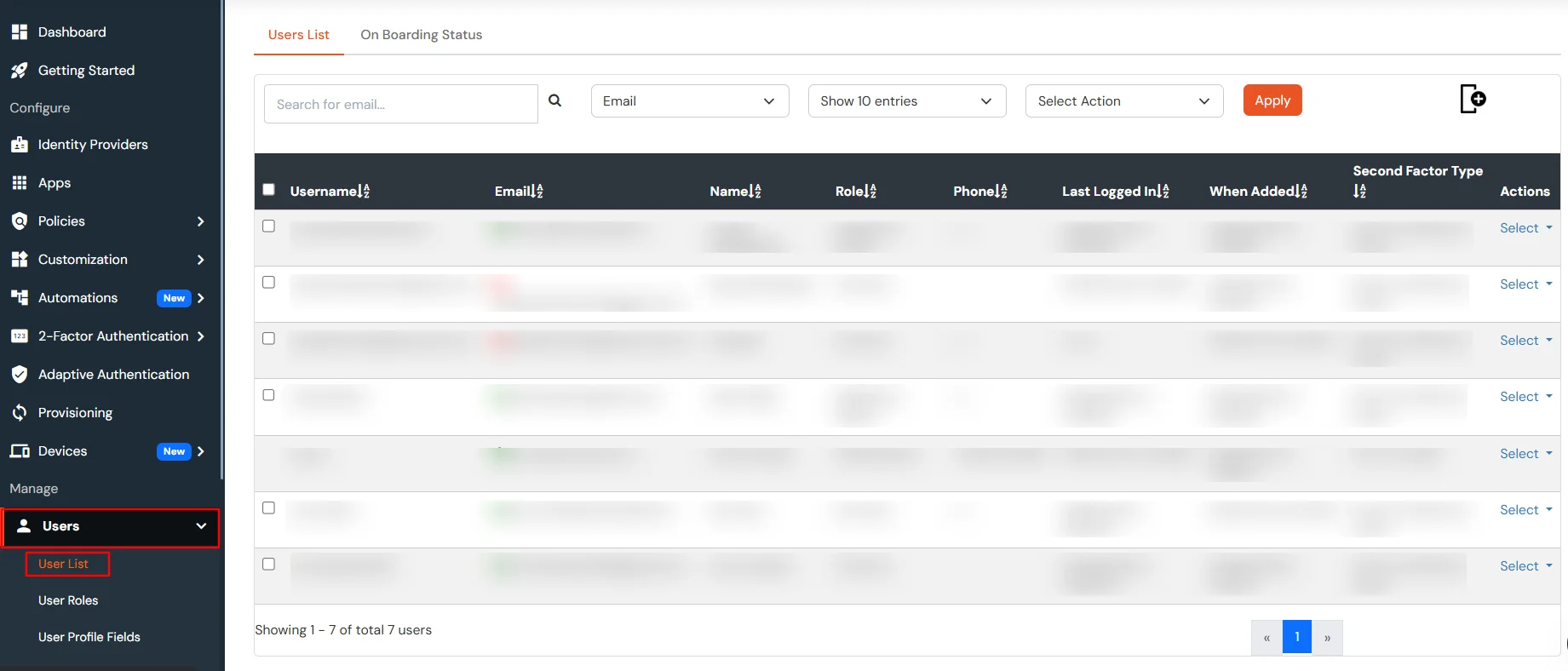 Go to users >> uesr list