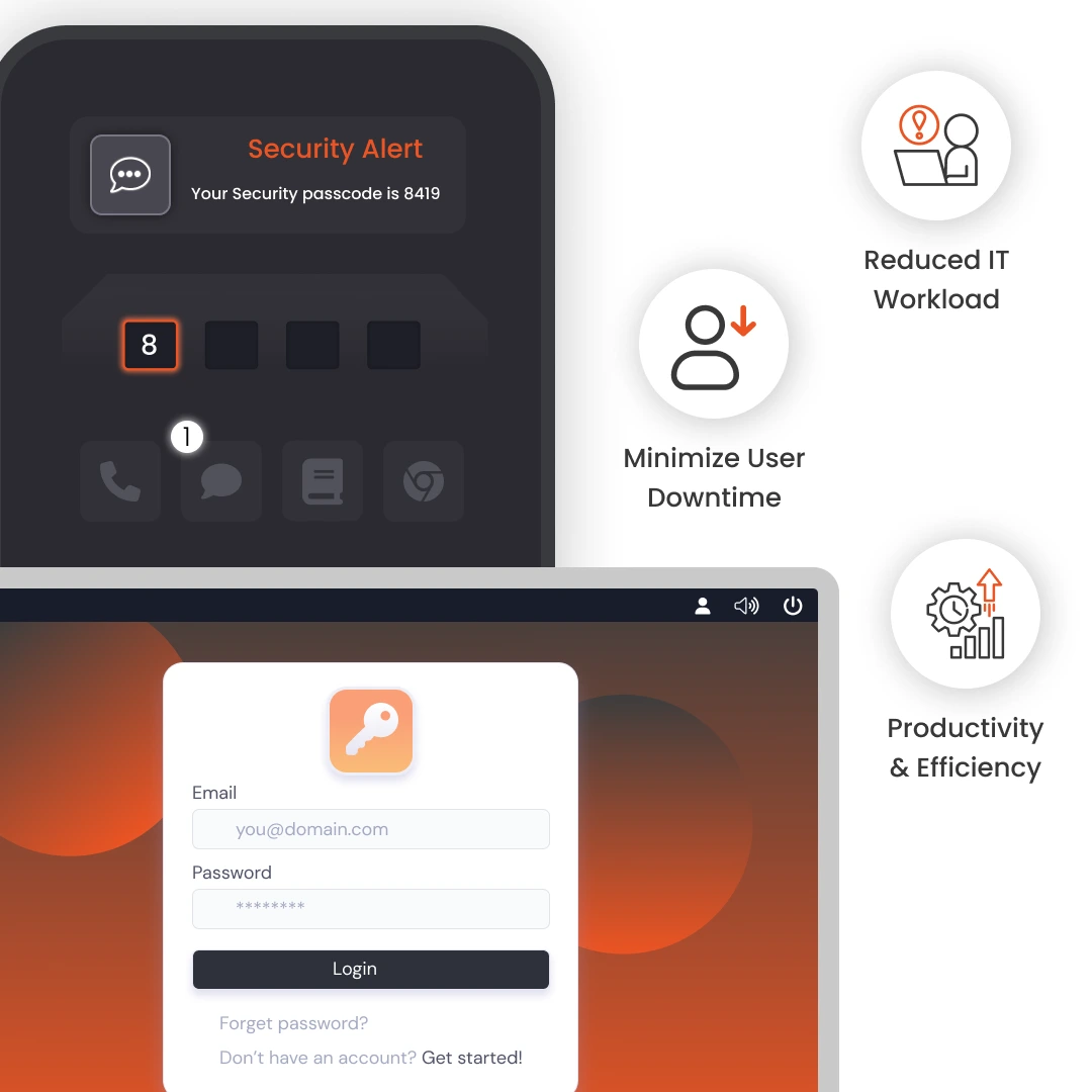 reset passwords, reducing IT support workload and minimizing user downtime | AD SSPR