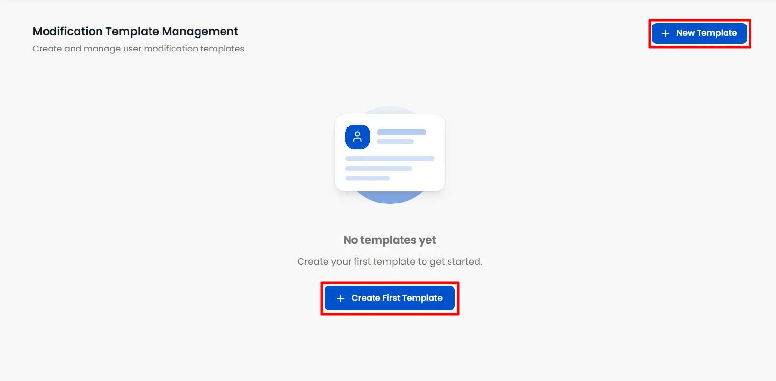 Create User Modification Template | User Management