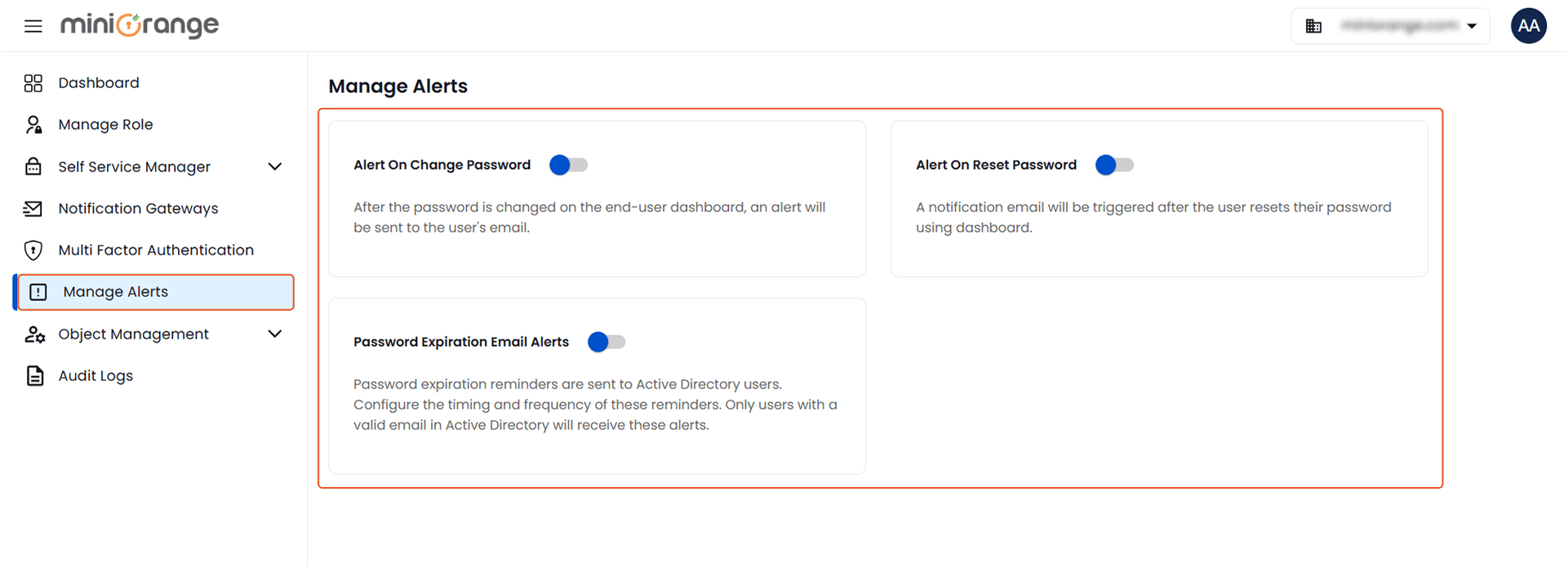 Manage Alerts in AD Tools 
| Manage Alerts