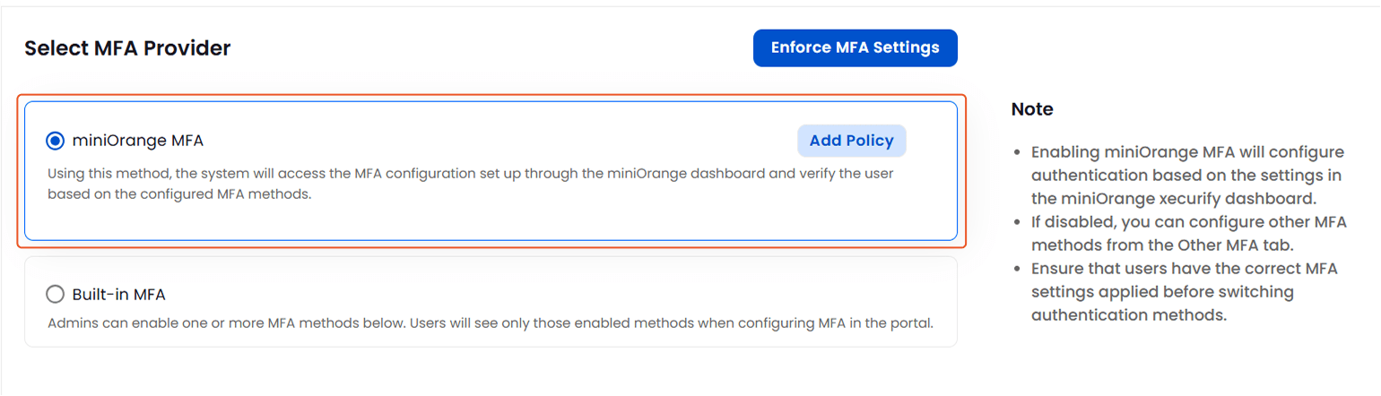 MiniOrange MFA Add Policy | Multi-Factor Authentication