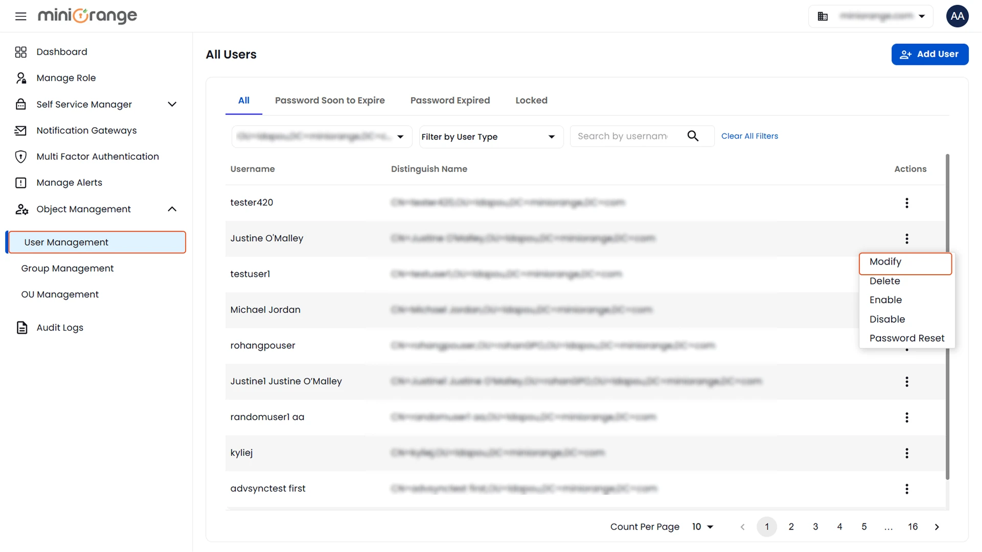 Modify Existing User | User Management