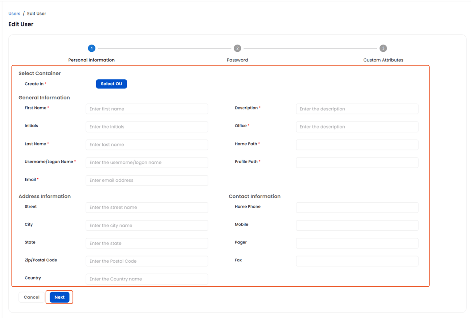 Modify-user-personal-information | User Management | Modify User