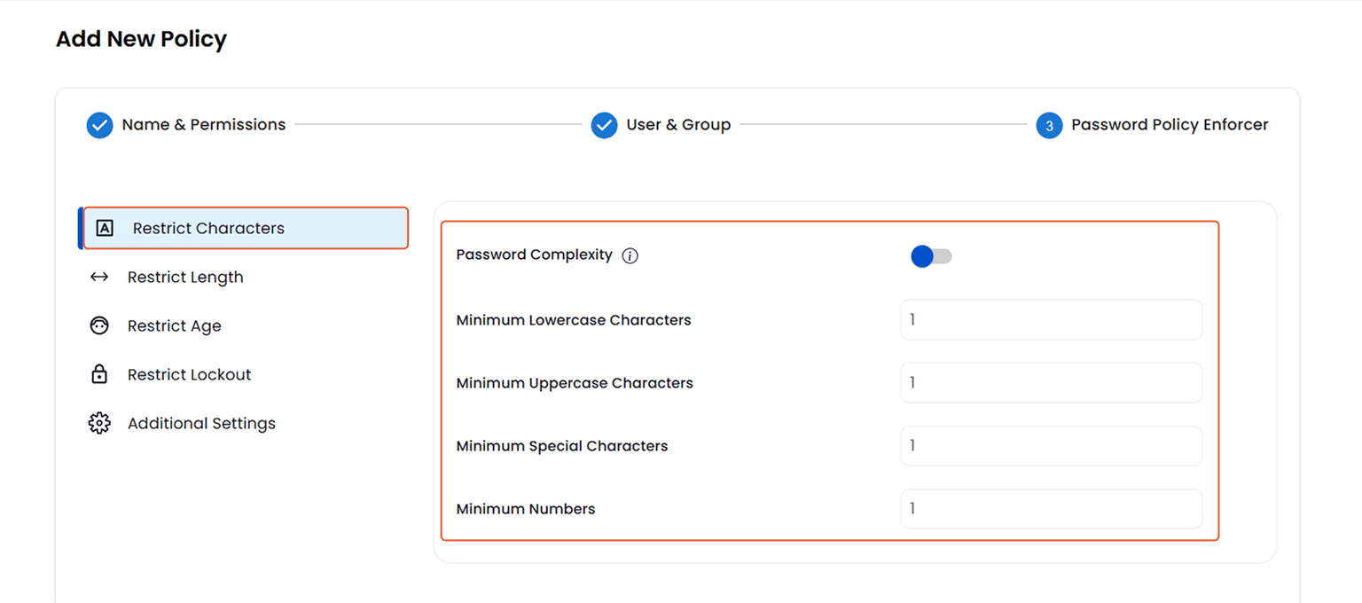 Password Policy Enforcer - Restrict Characters | Password Management | Self Service Manager