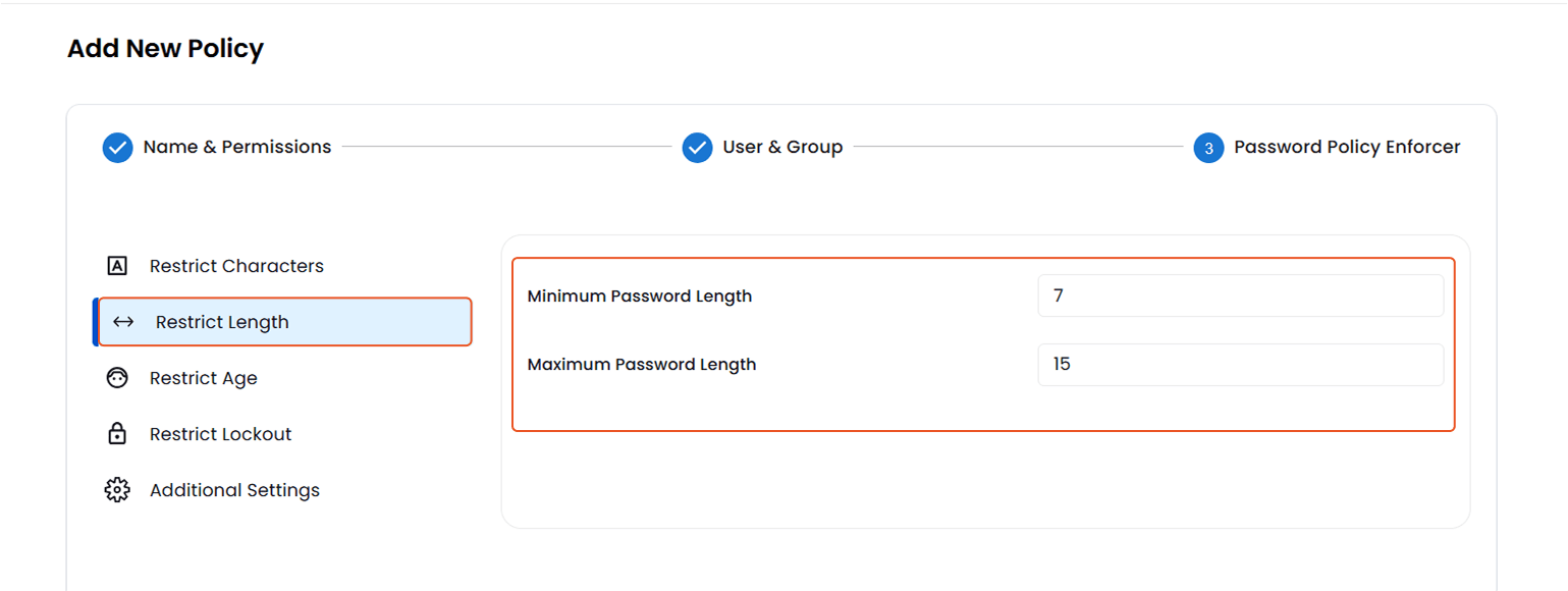 Password Policy Enforcer - Restrict Password Length | Password Management | Self Service Manager