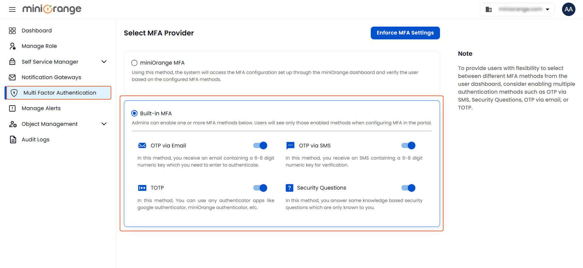 Built-in MFA Methods | Multi-Factor Authentication