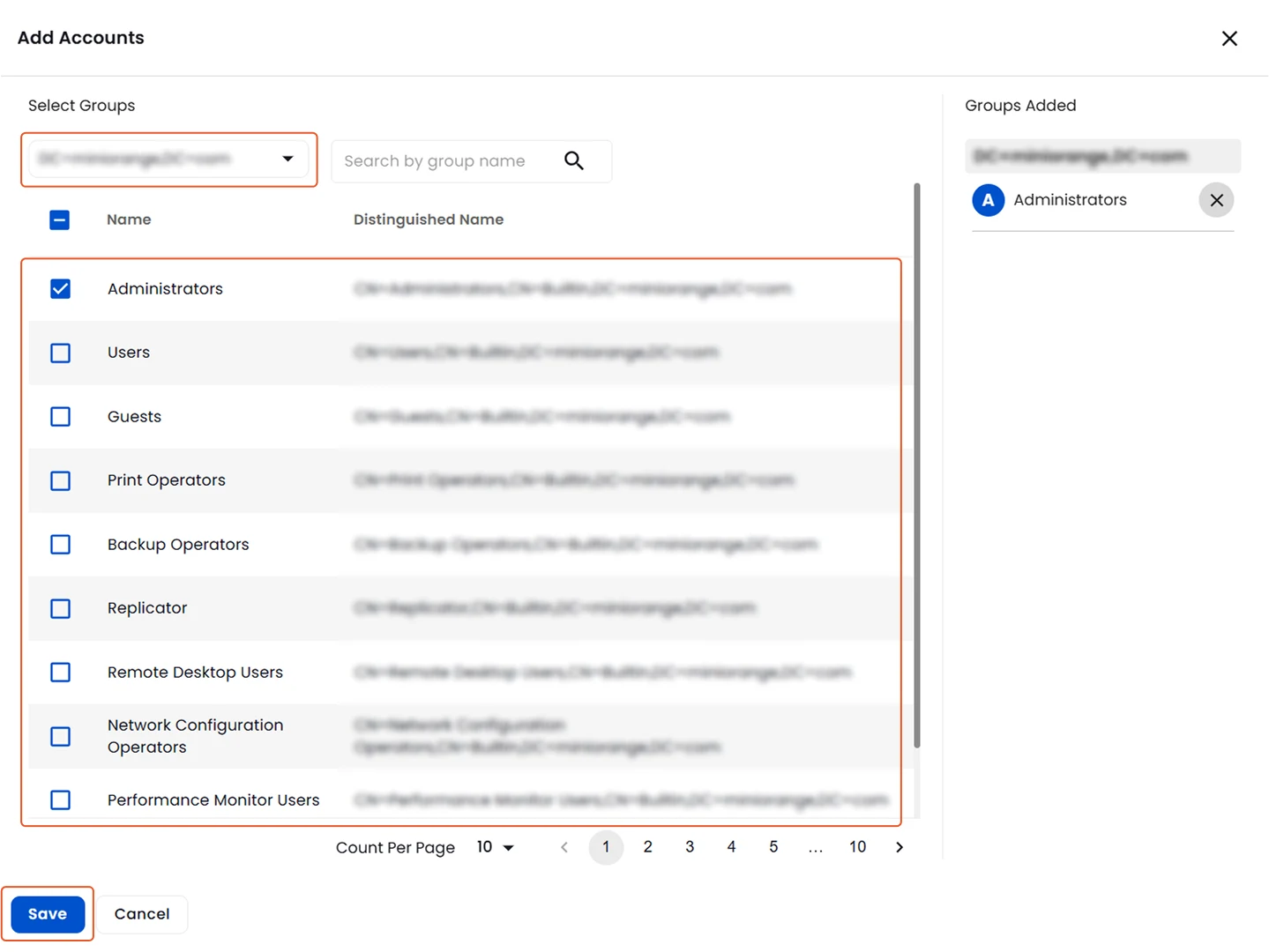 Add groups in the selected role | Role Management | Add/Remove Members