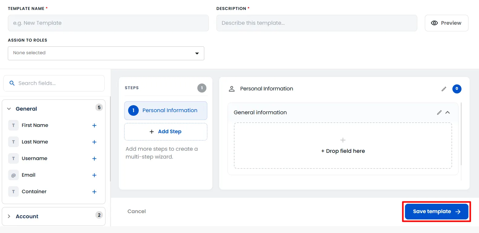 Create First User Modification Template | User Management