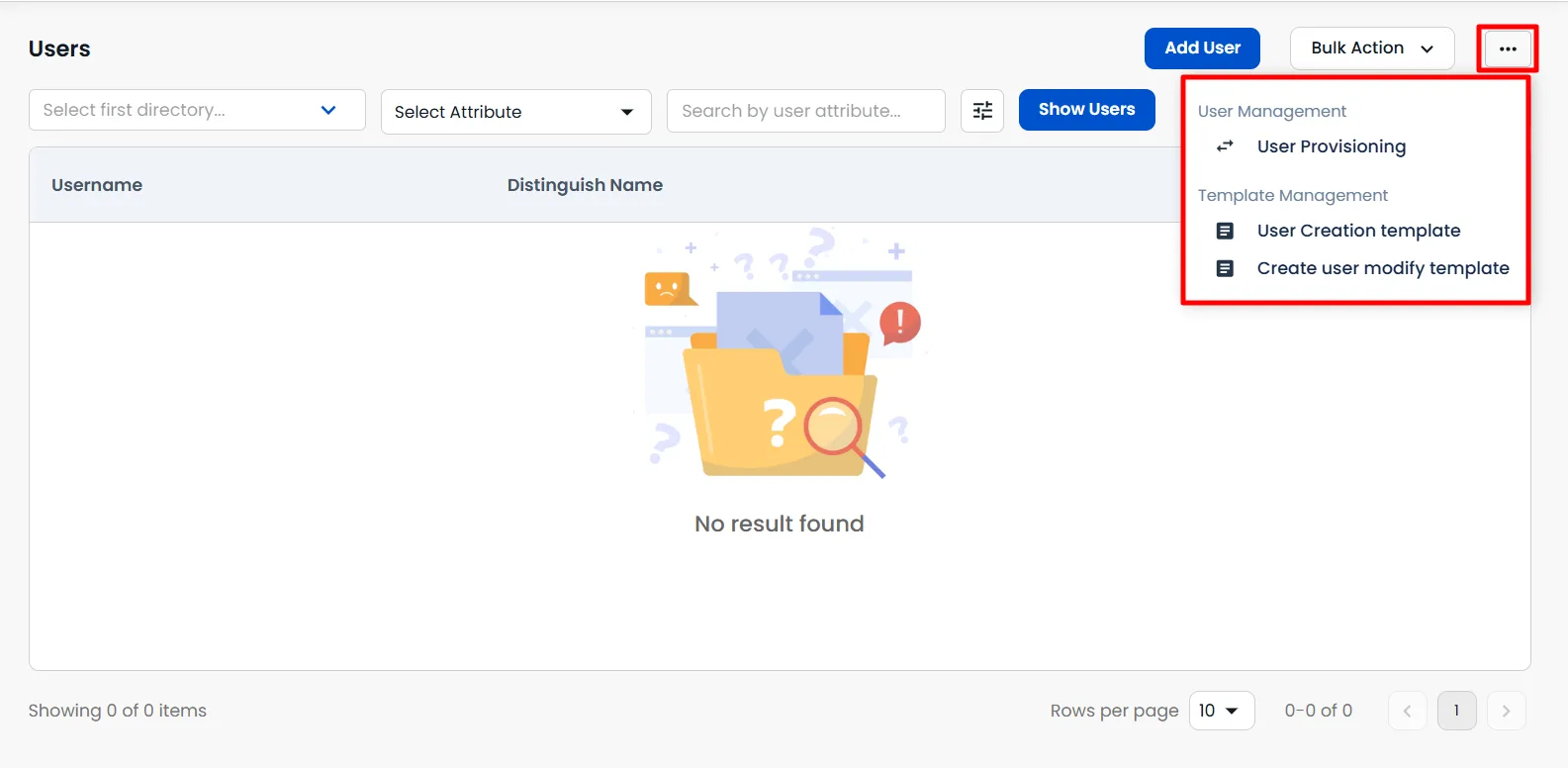 User Creation and User Modification Template Options | User Management