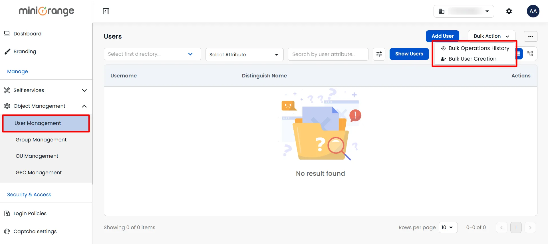 Bulk User Creation and Bulk Operations History | User Management