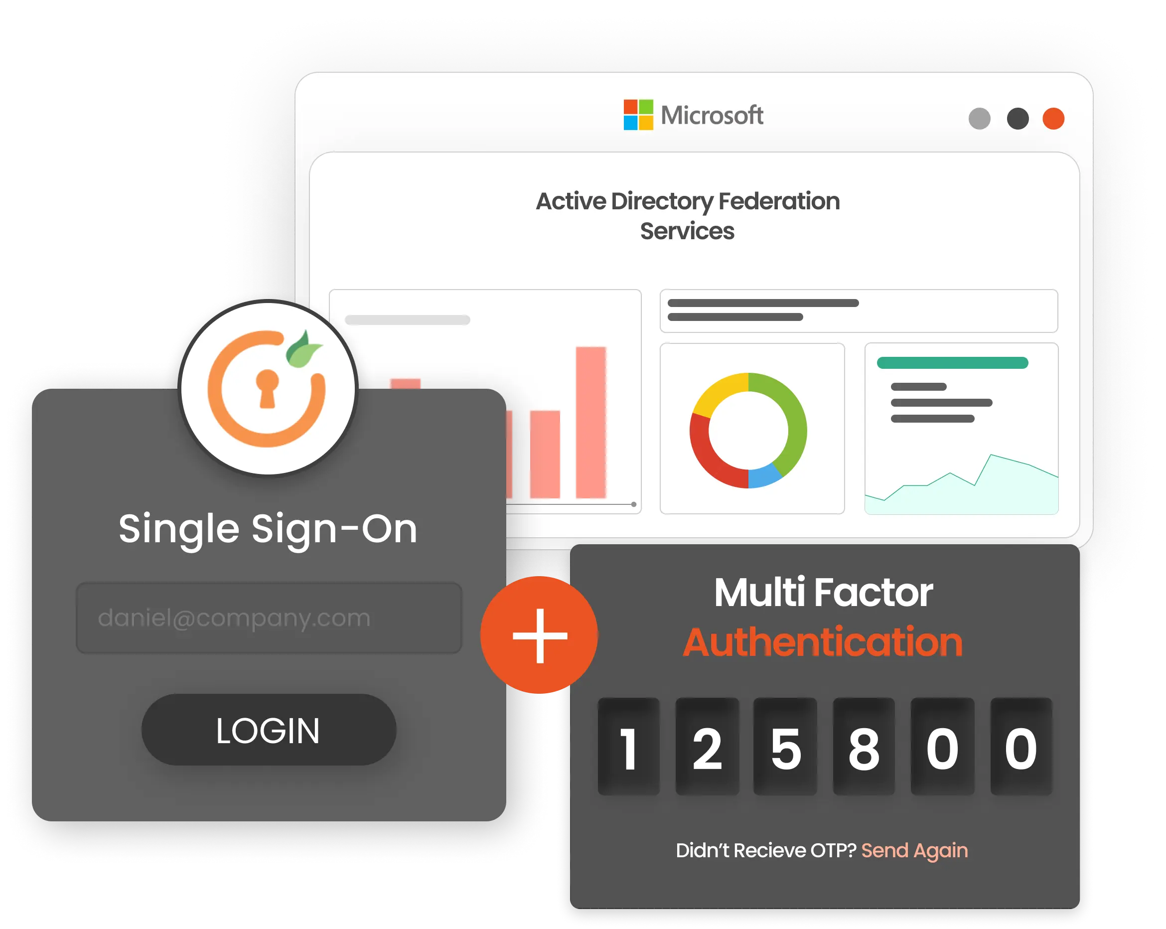Secure ADFS login with Single Sign-On and MFA authentication.