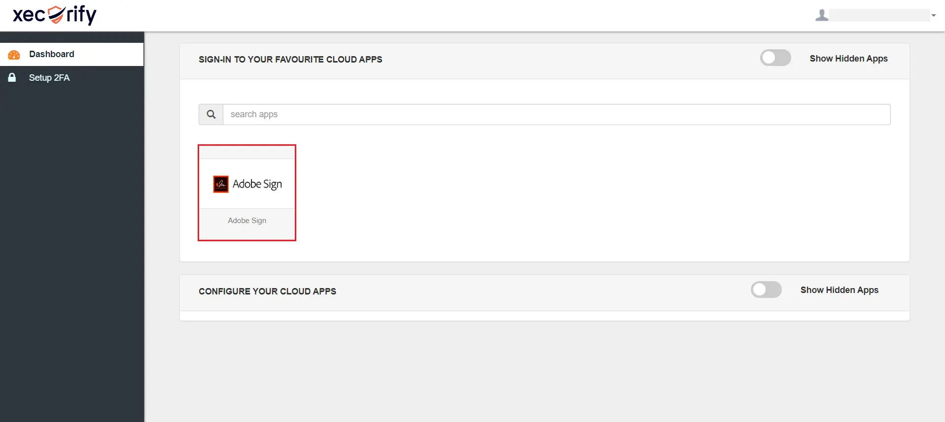 Adobe Sign Single Sign-On (SSO) manage apps