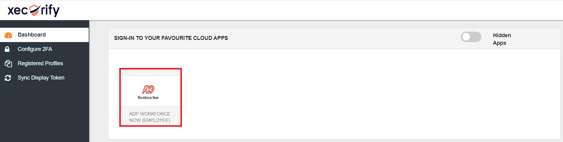ADP Workforce Now Single Sign-On (SSO) manage apps