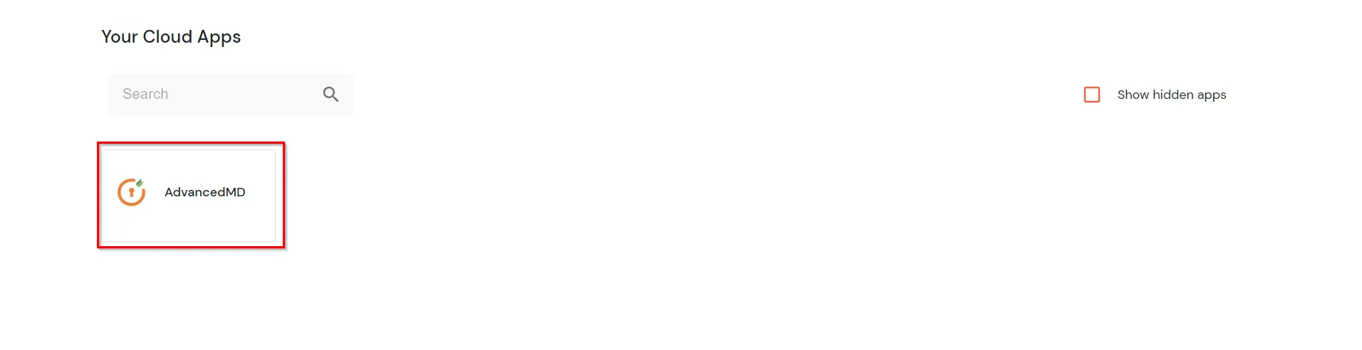 AdvancedMD Single Sign-On (SSO) manage apps