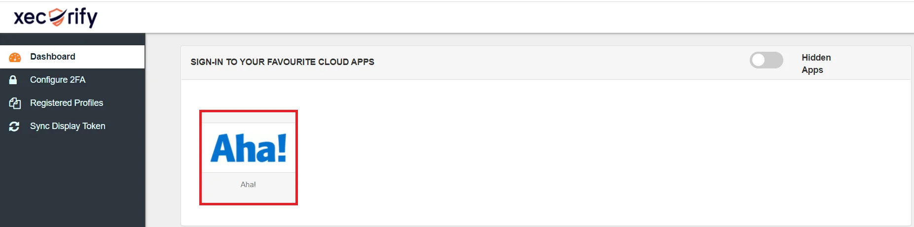 Aha! Single Sign-On (SSO) manage apps