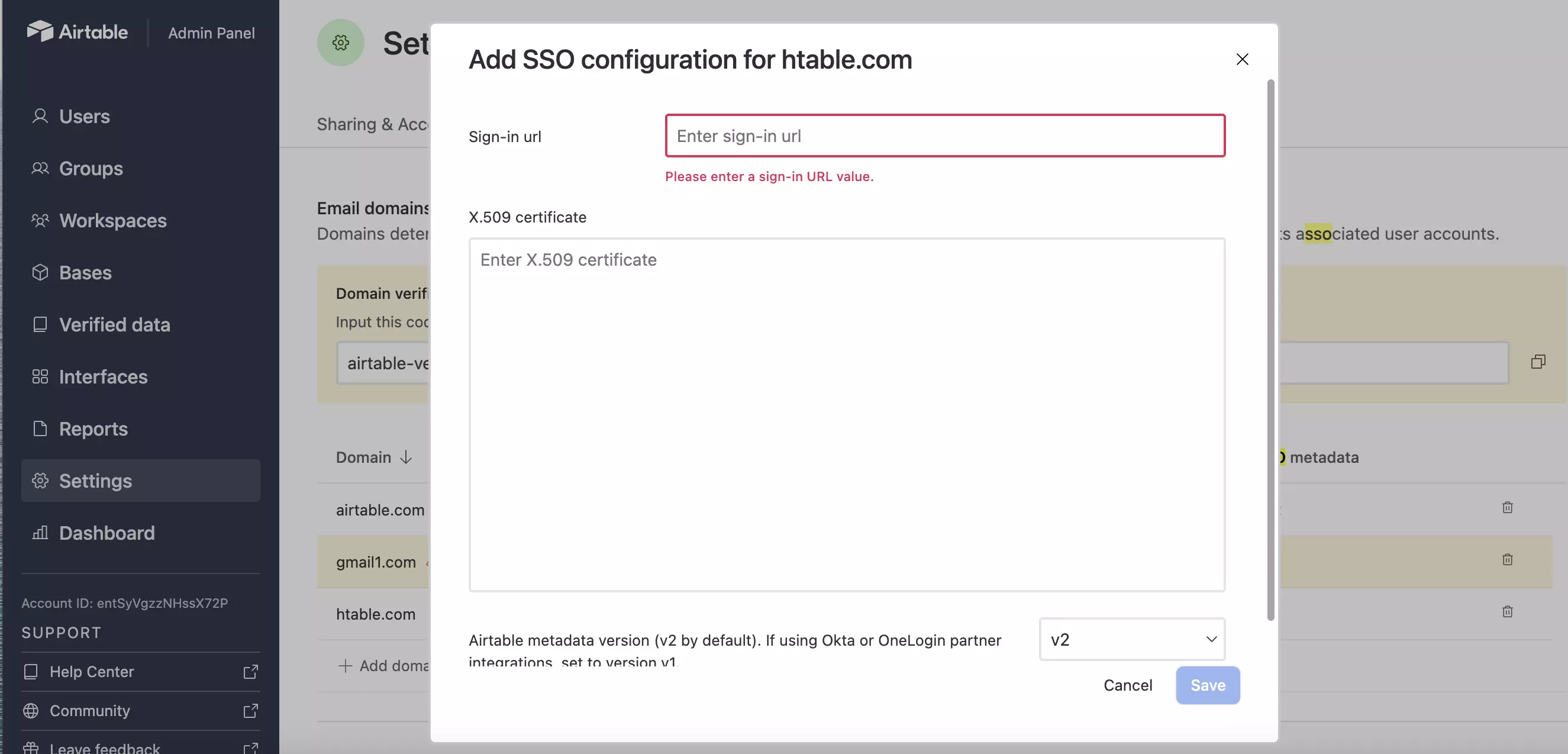 Airtable Single Sign-On (SSO)