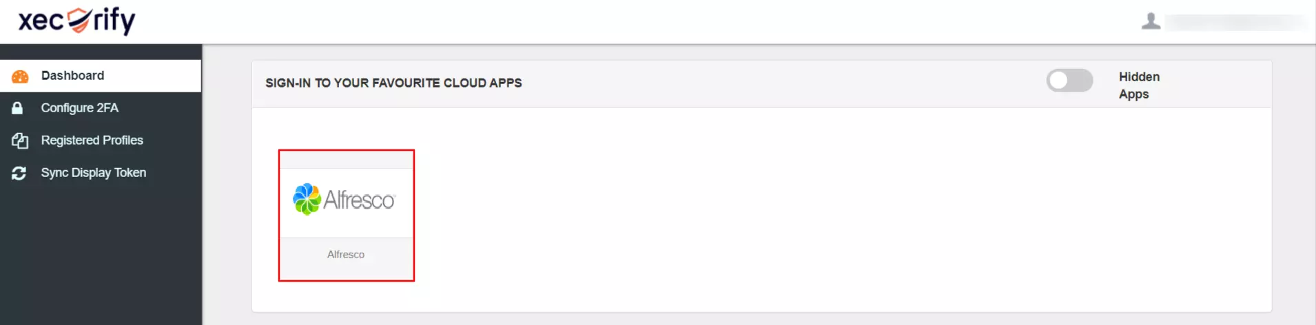 Alfresco Single Sign-On (SSO) manage apps