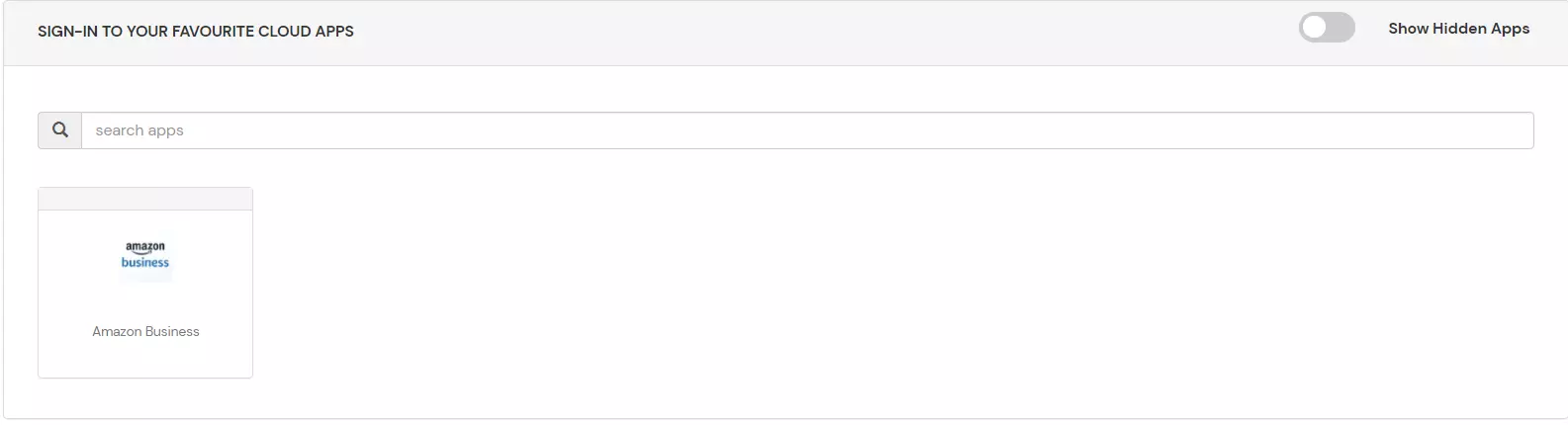 Amazon Business Single Sign-On (SSO) manage apps