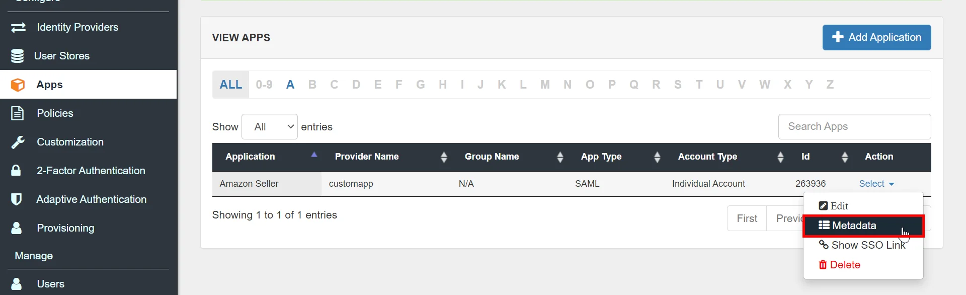 Amazon Seller Central Single Sign On (sso) Select Metadata