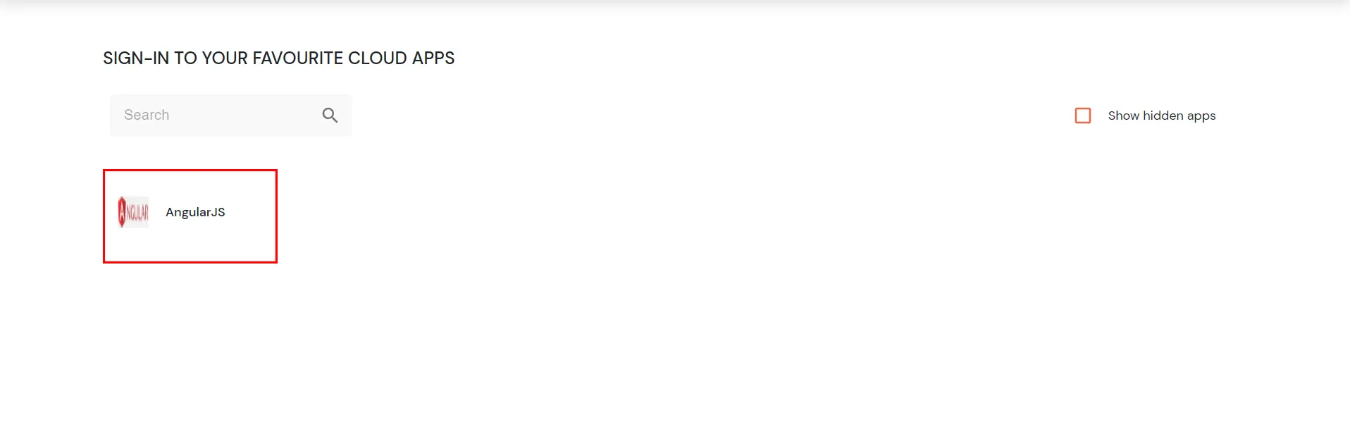AngularJS Single Sign-On (SSO) manage apps