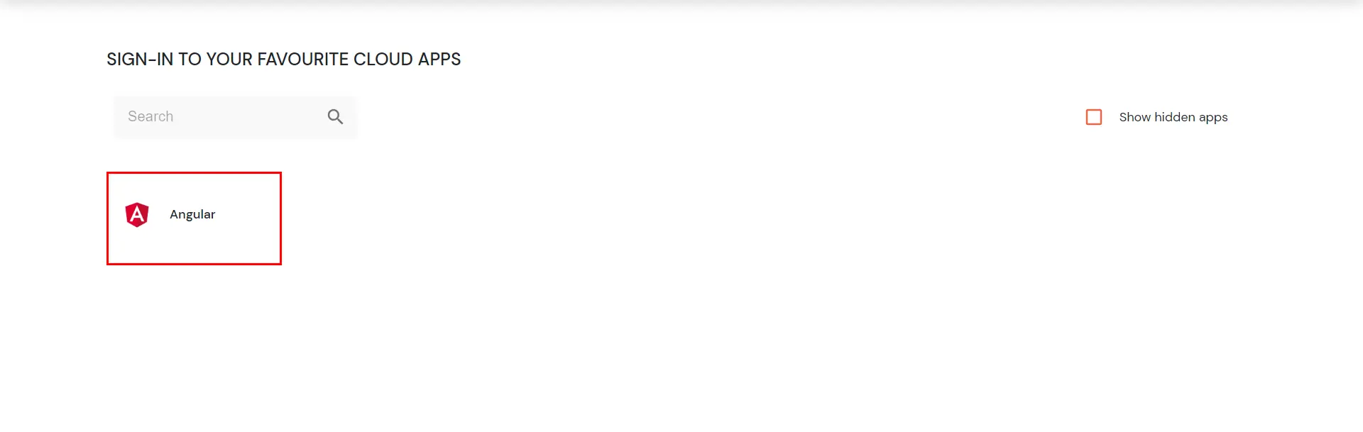 Angular Single Sign-On (SSO) manage apps