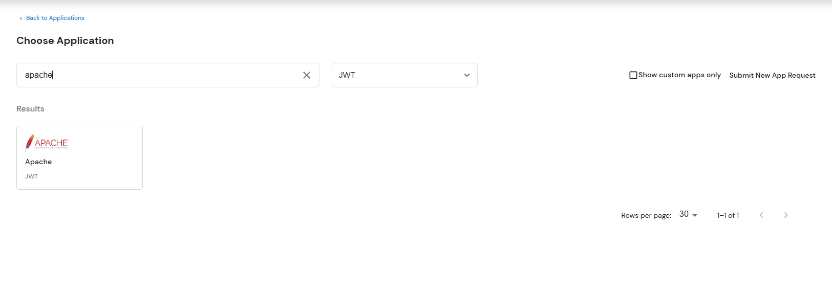 Configure JWT application: Search Apache JWT application