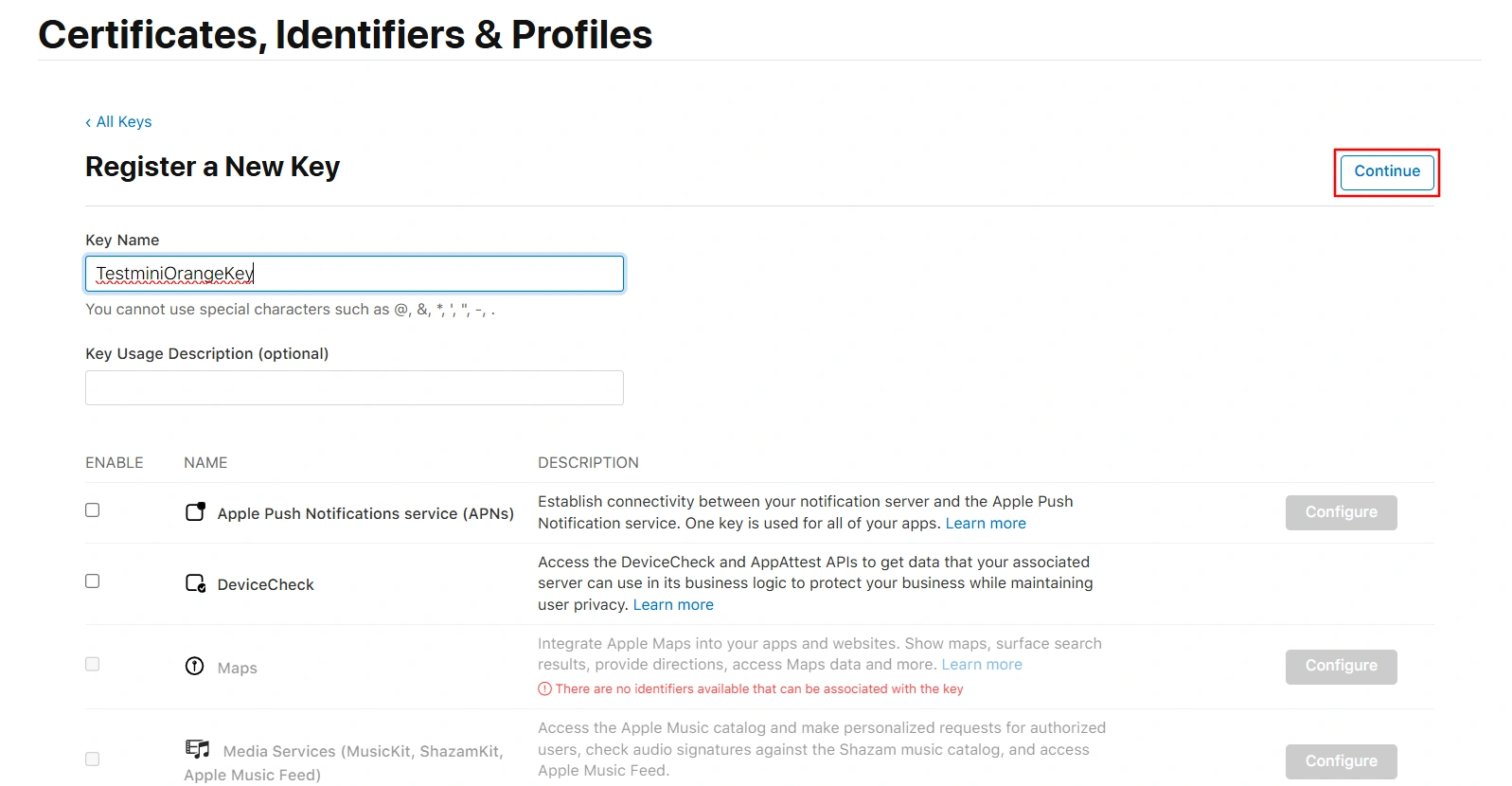 BigCommerce Social Login Single Sign-On: Continue top right