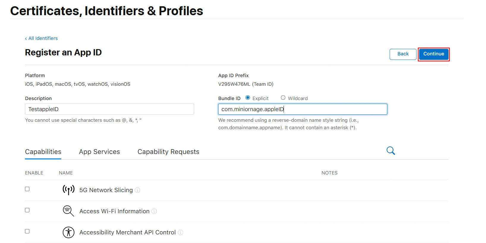 BigCommerce Social Login Single Sign-On: App ID description, Bundle ID example, and Continue