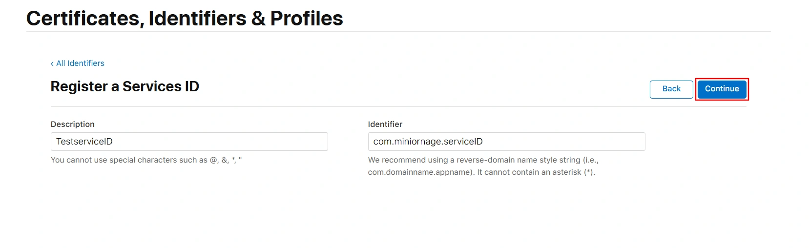 BigCommerce Social Login Single Sign-On: Service ID description and identifier