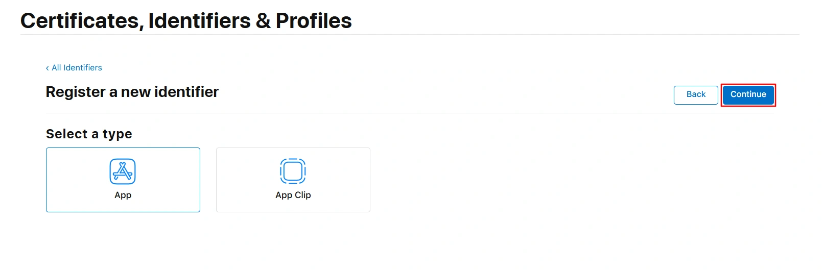 BigCommerce Social Login Single Sign-On: Register new identifier App type