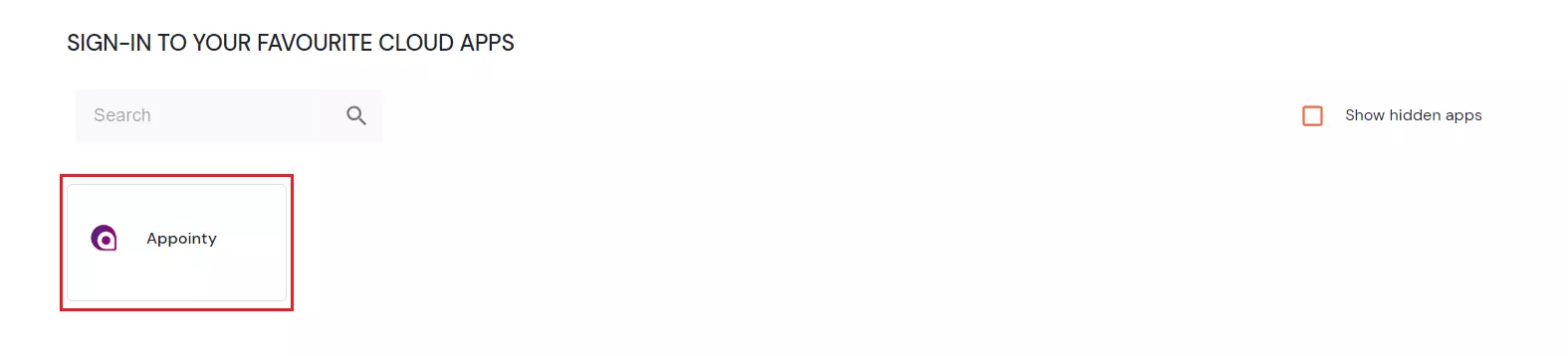 Appointy Single Sign-On (SSO) manage apps