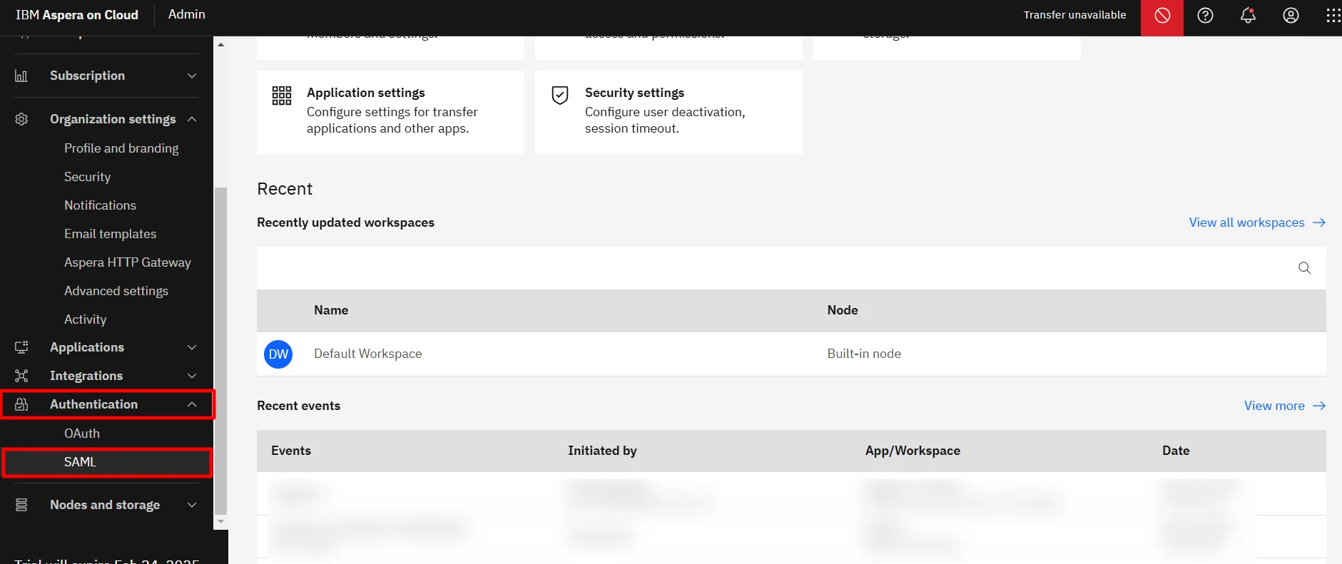 Aspera Faspex Single Sign-On (SSO) Go to Authentication >> SAML