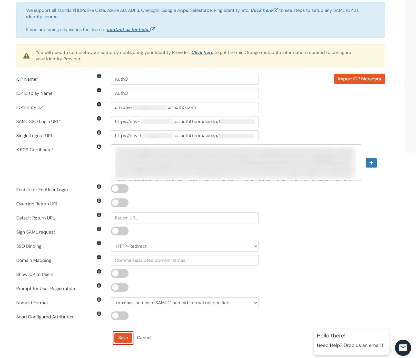 Bigcommerce Auth0 SSO : Save details