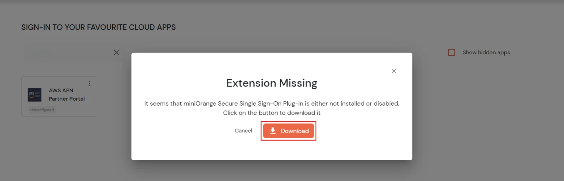 AWS APN Single Sign-On (SSO) Download Extension
