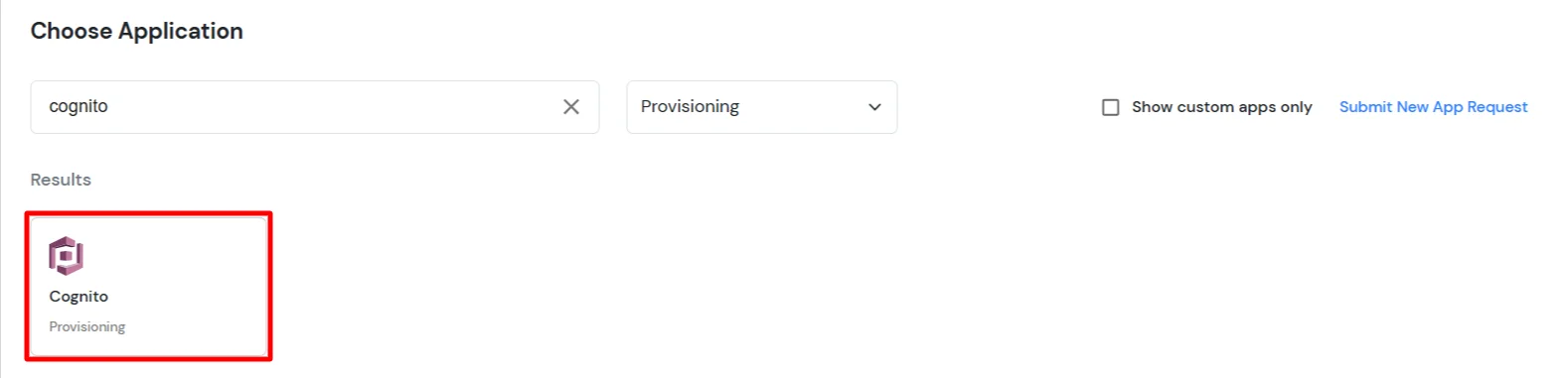 AWS Cognito Provisioning : Search AWS Cognito